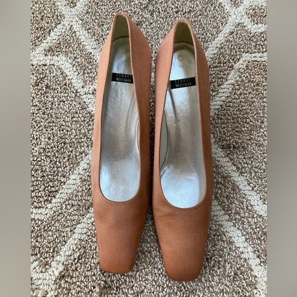 Stuart Weitzman Tan Block Heels - Picture 2 of 5
